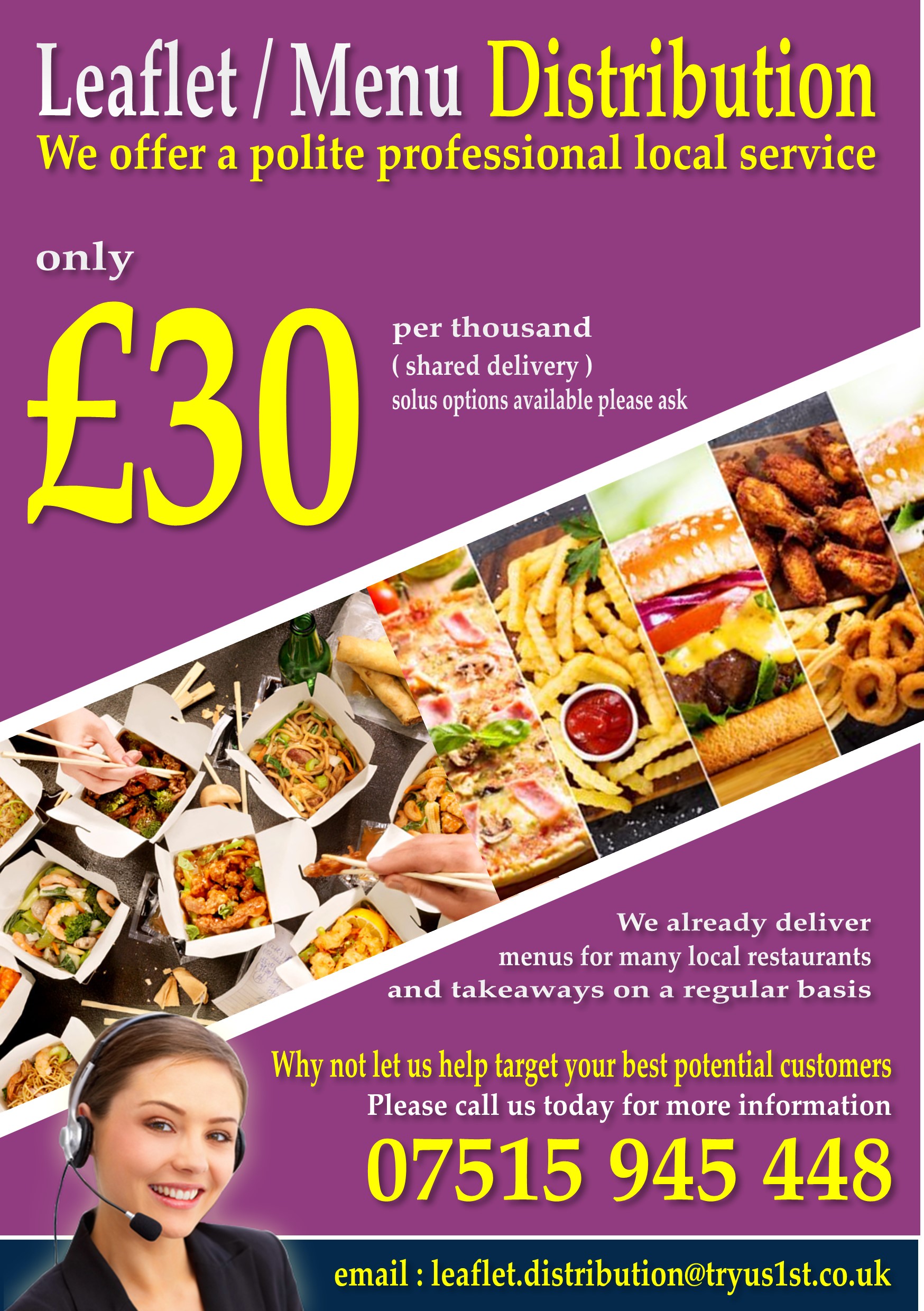 leaflet distribution service Bromsgrove, Droitwich, Redditch, Worcestershire