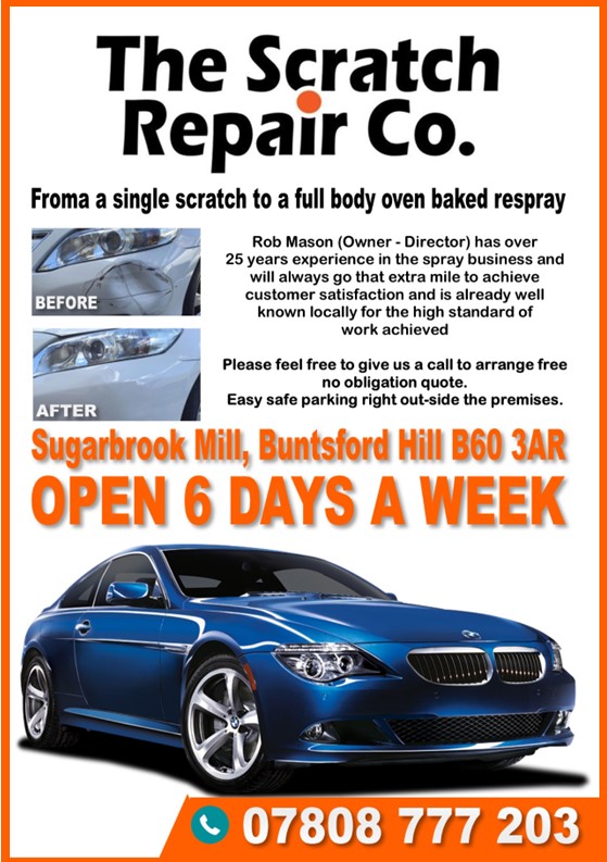 The Scratch Repair Co full oven baked resprays , scratch repairs body shop bromsgrove