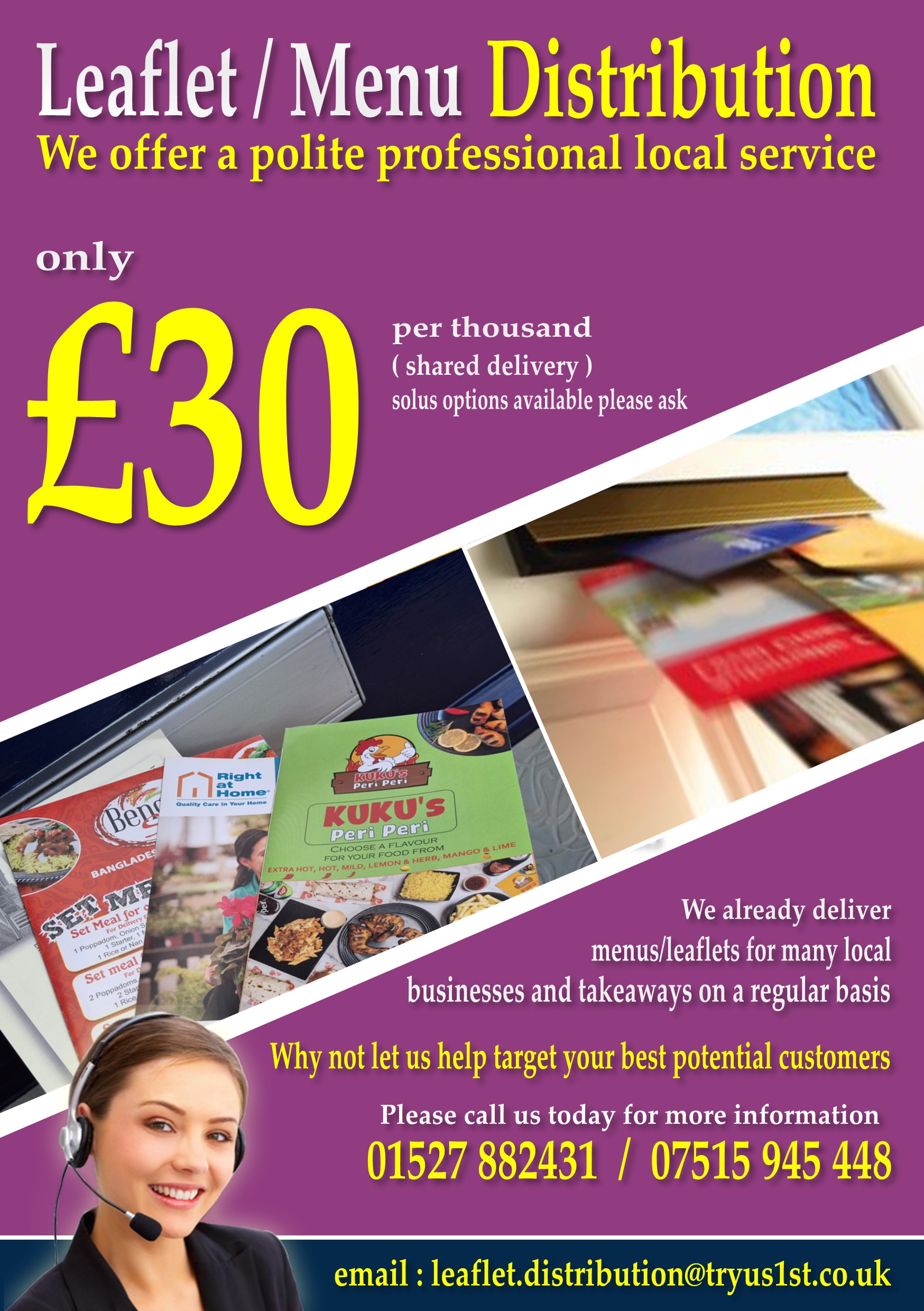 leaflet menu distribution service